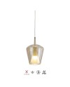 ELSA * COLGANTE CRISTAL CAMPANA - E27 - BRONE + OPAL ( SIN BASE)